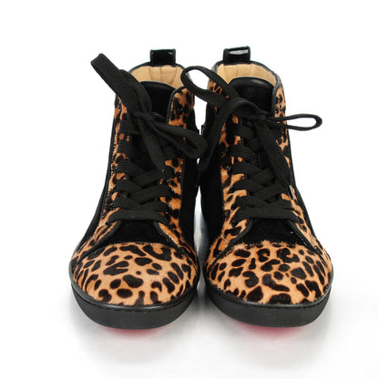 Christian Louboutin Pony Hair Suede Jaguar Bip Bip Flat Sneakers 40 Brown Black 2 of 7