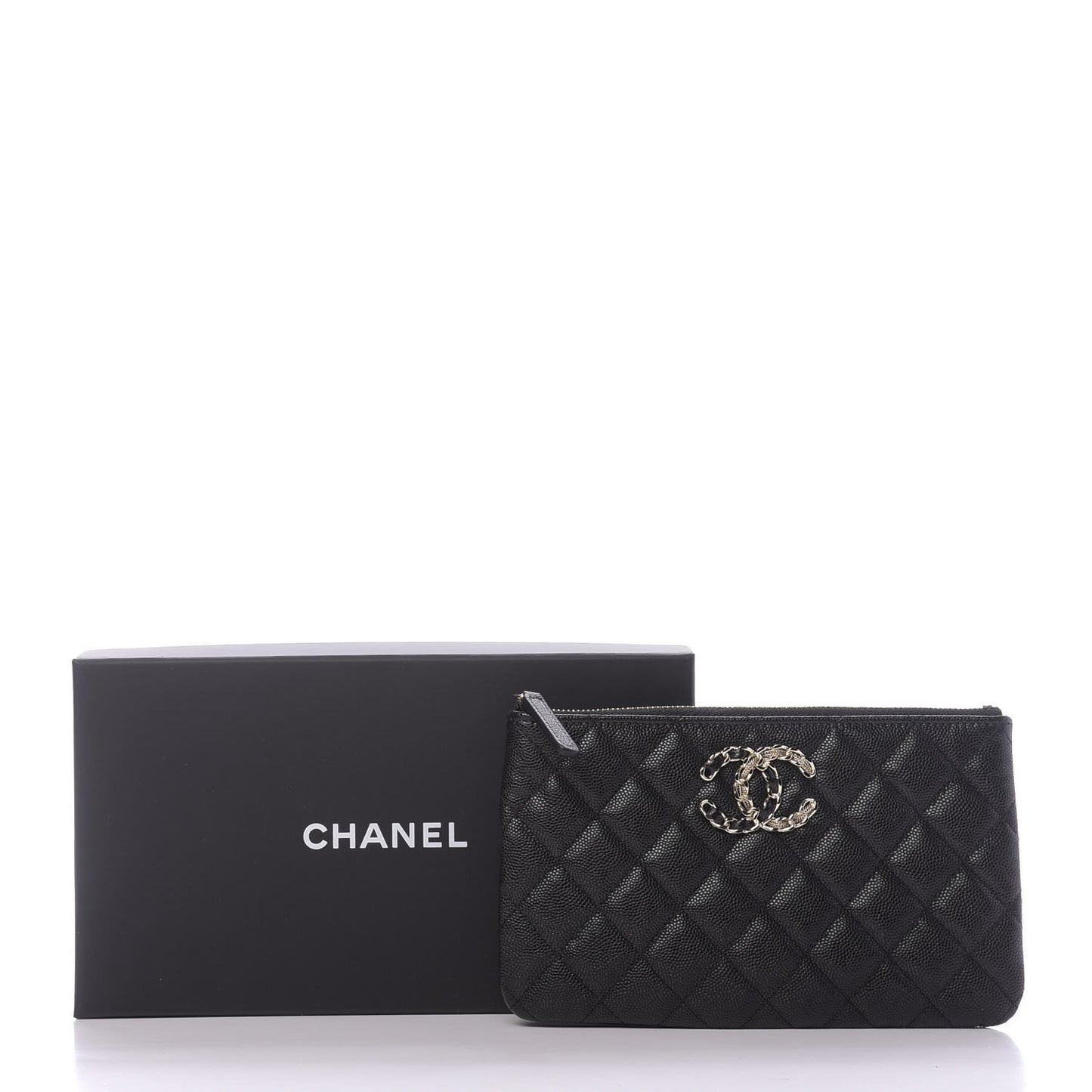 Caviar Quilted Small French New Wave CC Pouch Black