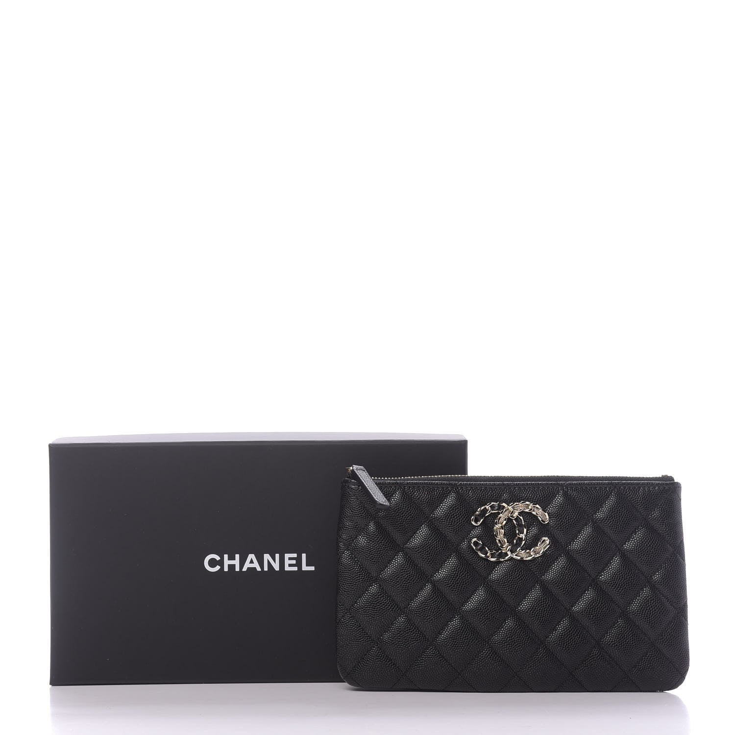 Chanel Caviar Quilted Small French New Wave CC Pouch Black 11 of 11