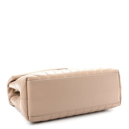 Saint Laurent Calfskin Y Quilted Monogram Medium Loulou Chain Satchel Dark Beige 4 of 9