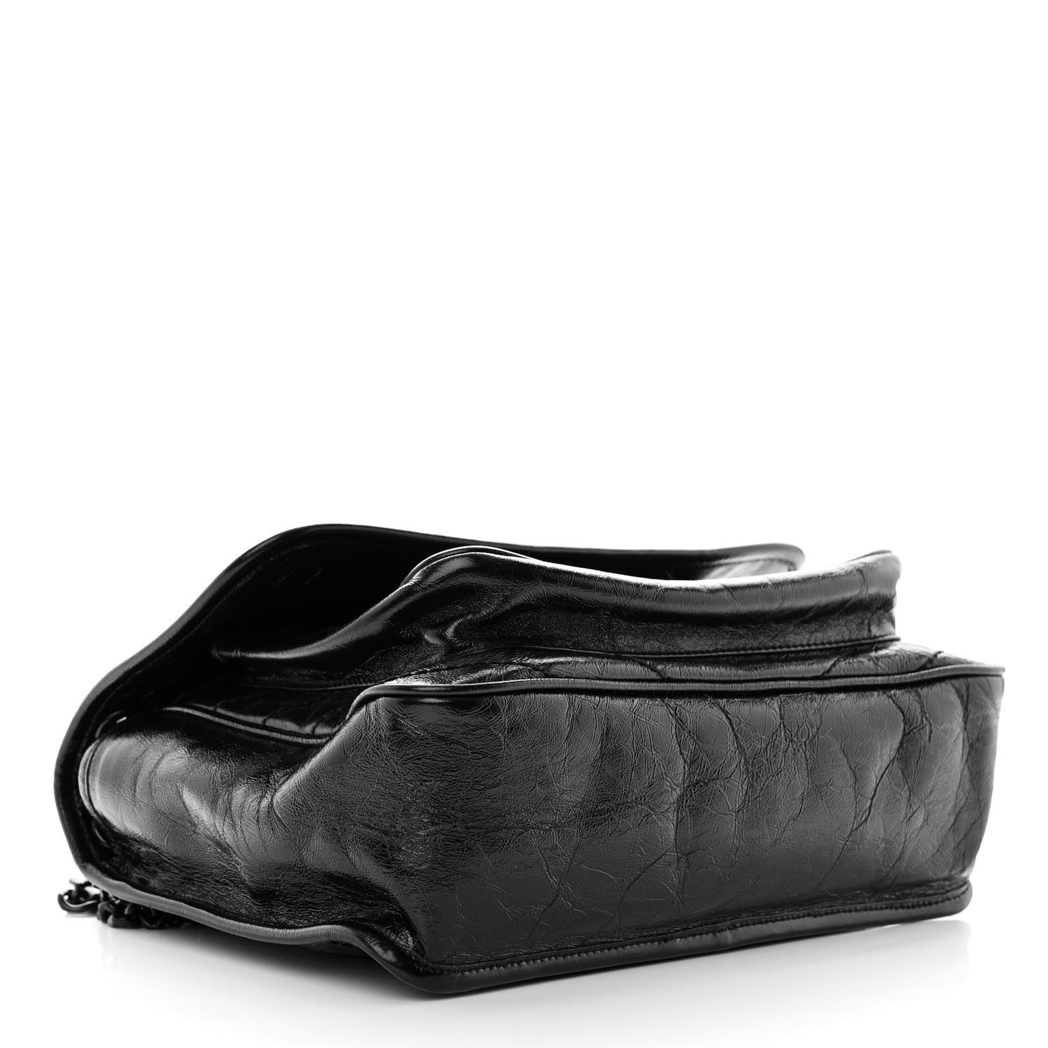Saint Laurent Crinkled Calfskin Matelasse Monogram Medium Niki Chain Satchel Black 4 of 10