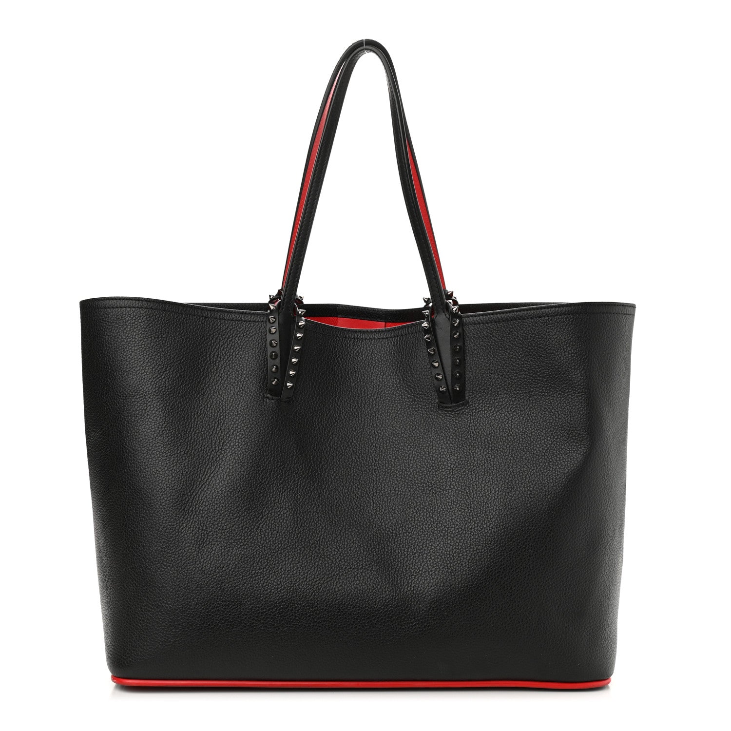Christian Louboutin Calfskin Spikes East West Cabata Tote Black 3 of 12