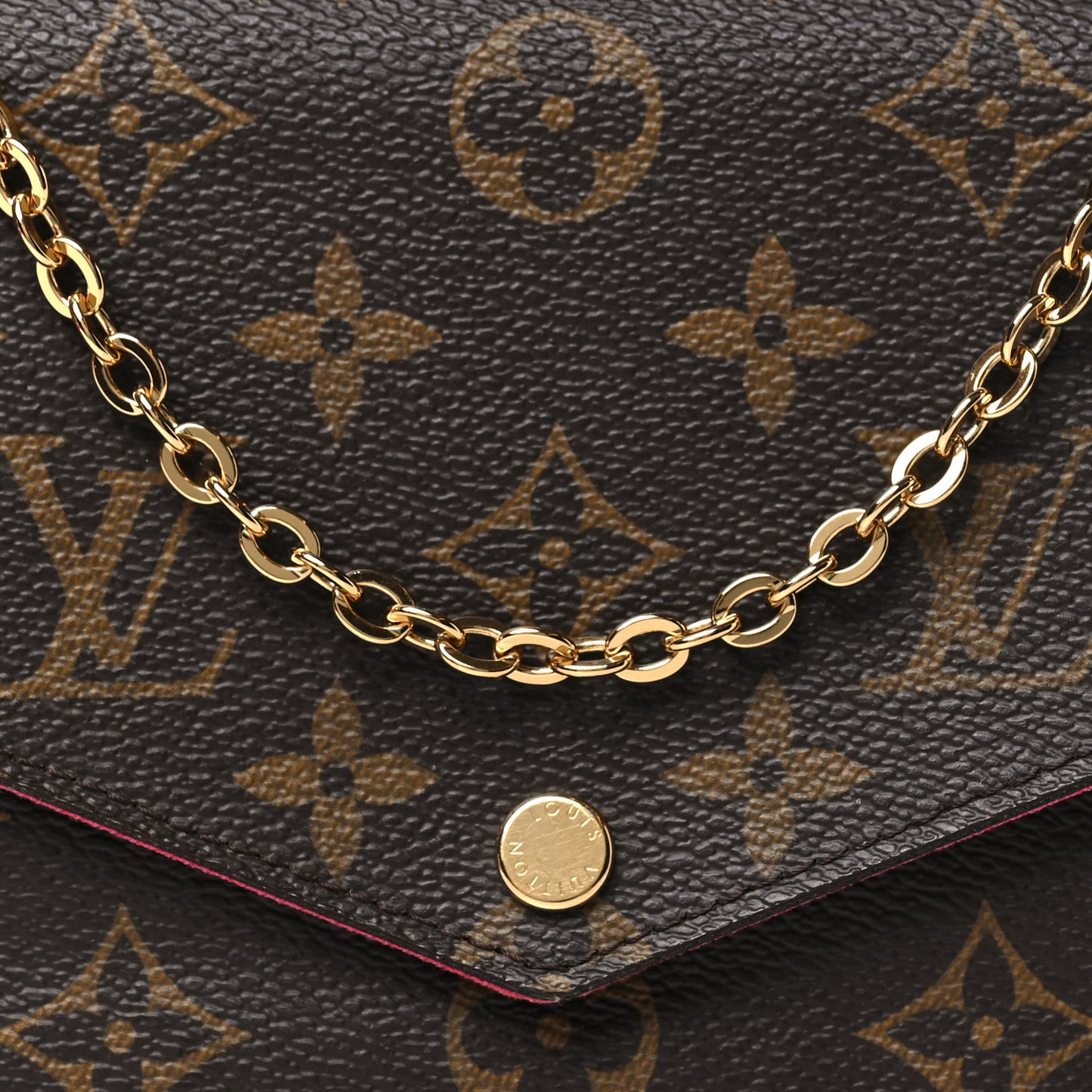 Monogram My LV World Tour Pochette Felicie Chain Wallet Hot Pink