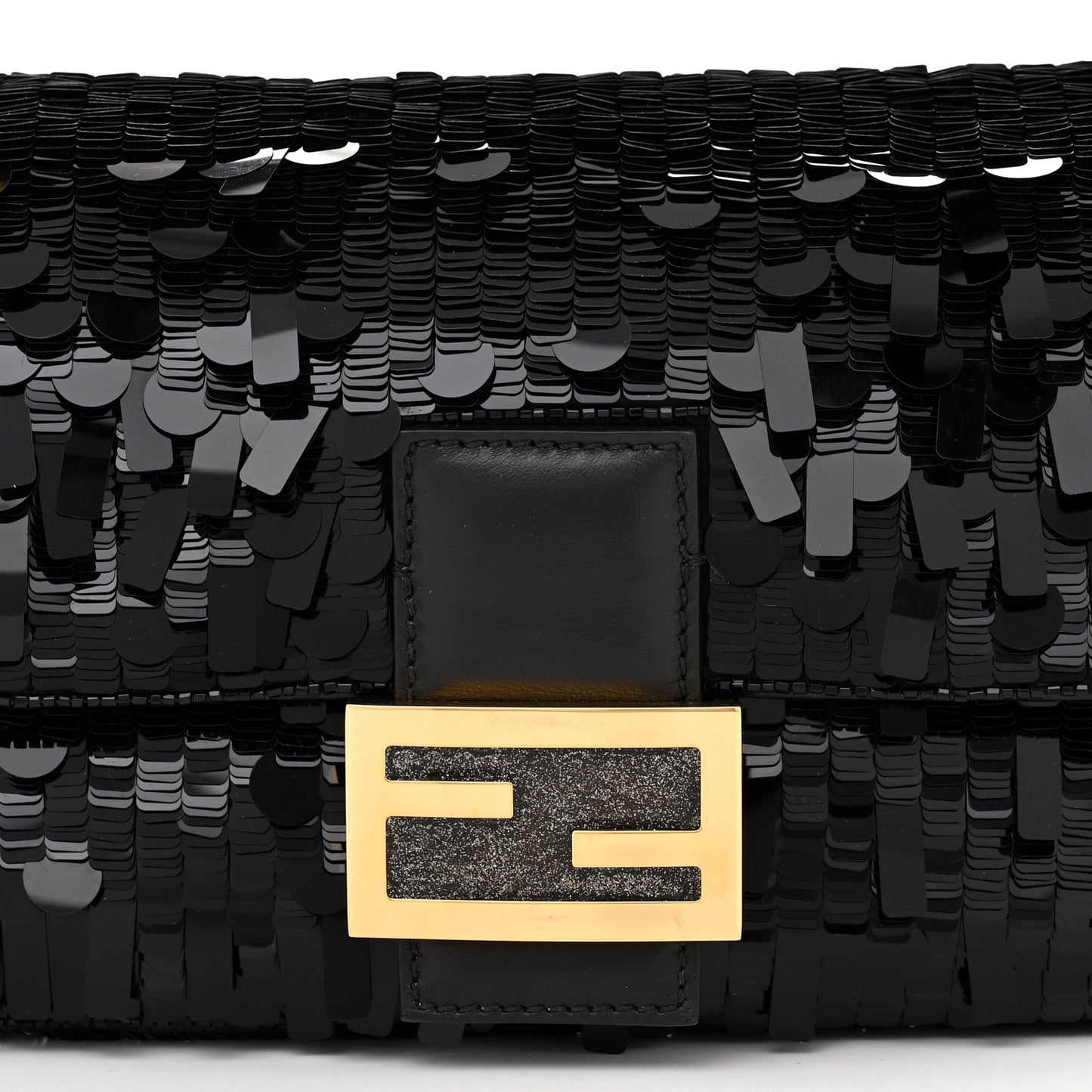 Sequin Paillettes Shiny Nappa Sex and the City Baguette Black