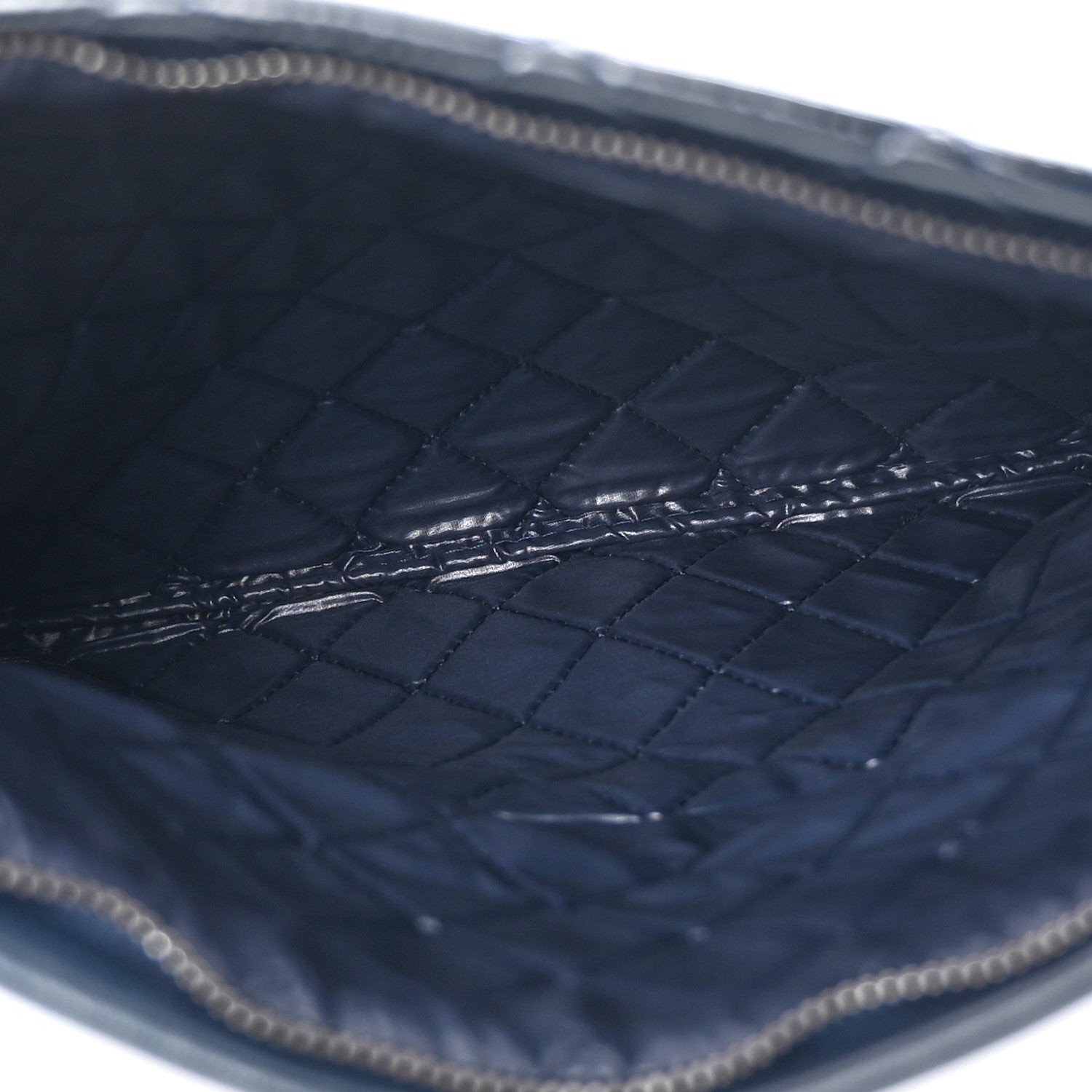 Chanel Patent Calfskin Quilted Beauty CC Clutch Dark Blue 5 of 8