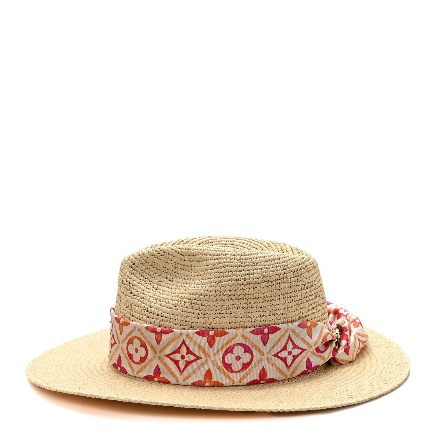 Louis Vuitton Raffia Monogram Tiles By The Pool Panama Hat Coral 4 of 9