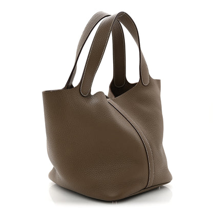 Hermes Taurillon Clemence Picotin Lock 22 MM Etoupe 3 of 10