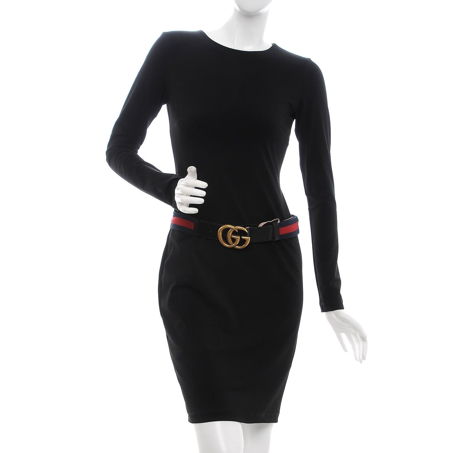 Nylon Calfskin Double G Web 40mm Belt 80 32 Blue Red Black