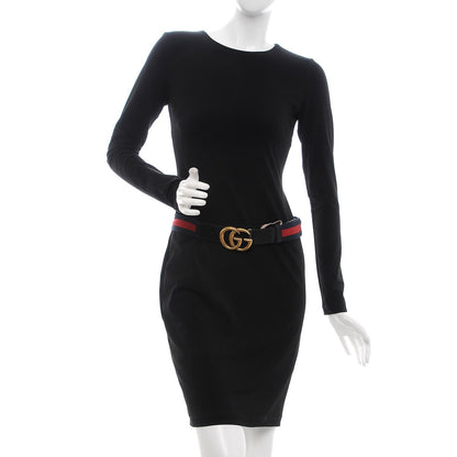 Gucci Nylon Calfskin Double G Web 40mm Belt 80 32 Blue Red Black 2 of 7