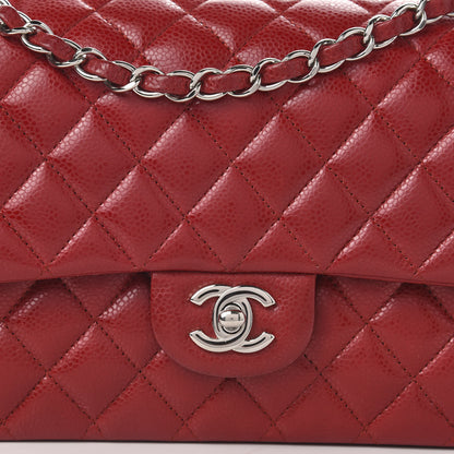 Chanel Caviar Quilted Medium Double Flap Red 12 of 13