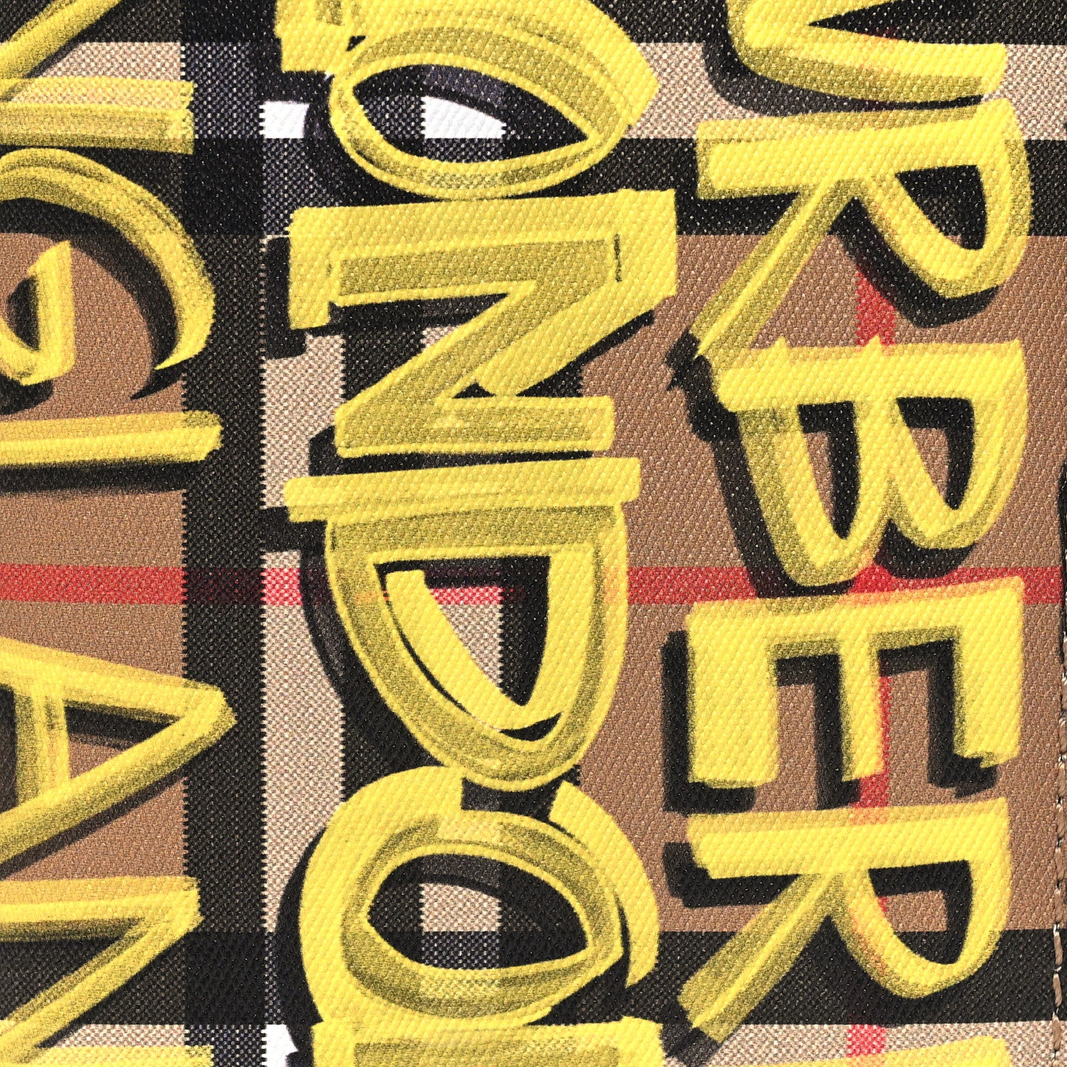 Burberry Vintage Check Graffiti Print Continental Wallet Yellow 9 of 9