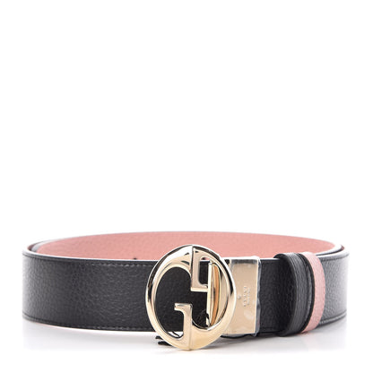 Gucci Calfskin 1973 Reversible Belt 95 38 Black Pink 1 of 7