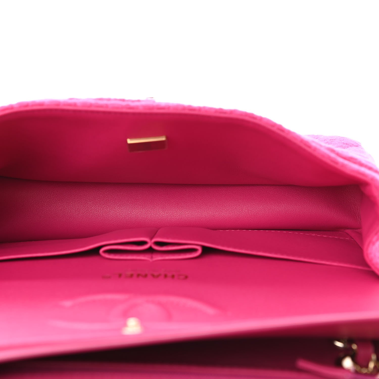 Chanel Tweed Quilted Medium Double Flap Fuchsia 5 of 11
