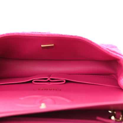 Chanel Tweed Quilted Medium Double Flap Fuchsia 5 of 11