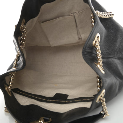 Gucci Pebbled Calfskin Medium Soho Chain Shoulder Bag Black 4 of 4
