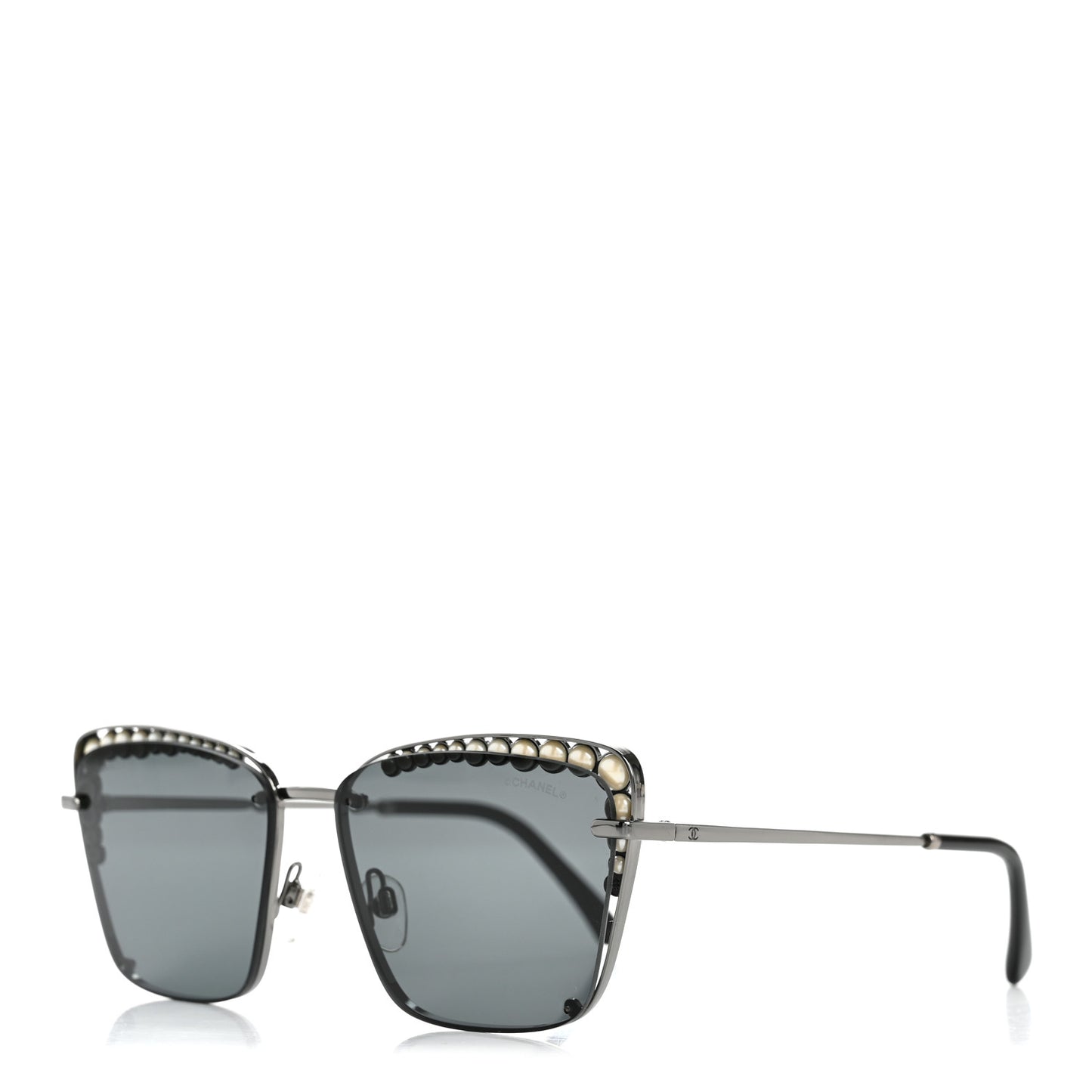 Square Frame Pearl Sunglasses 4235-H Dark Grey