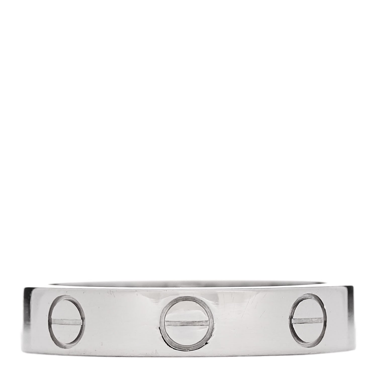 Cartier 18K White Gold 3.5mm LOVE Wedding Band Ring 49 4.75 1 of 6