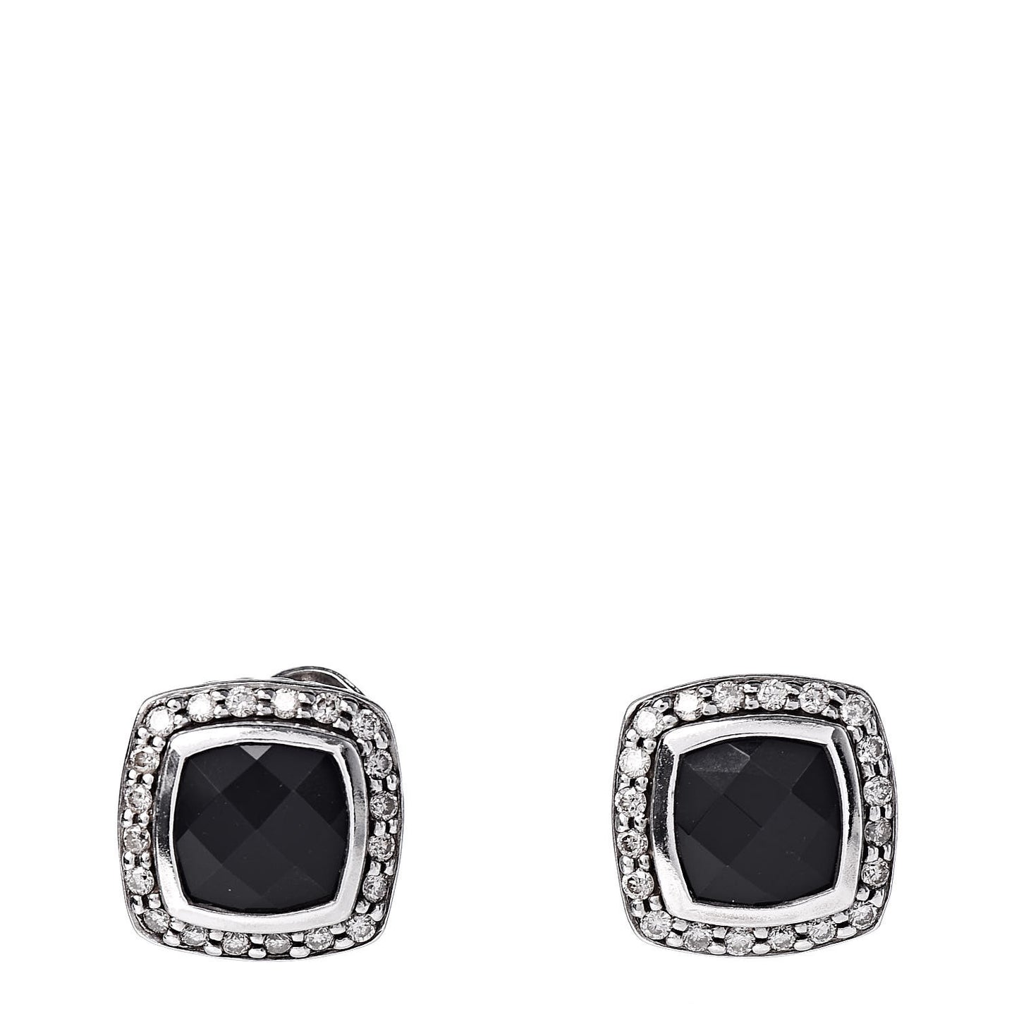 Sterling Silver Diamond Black Onyx 7mm Petite Albion Earrings