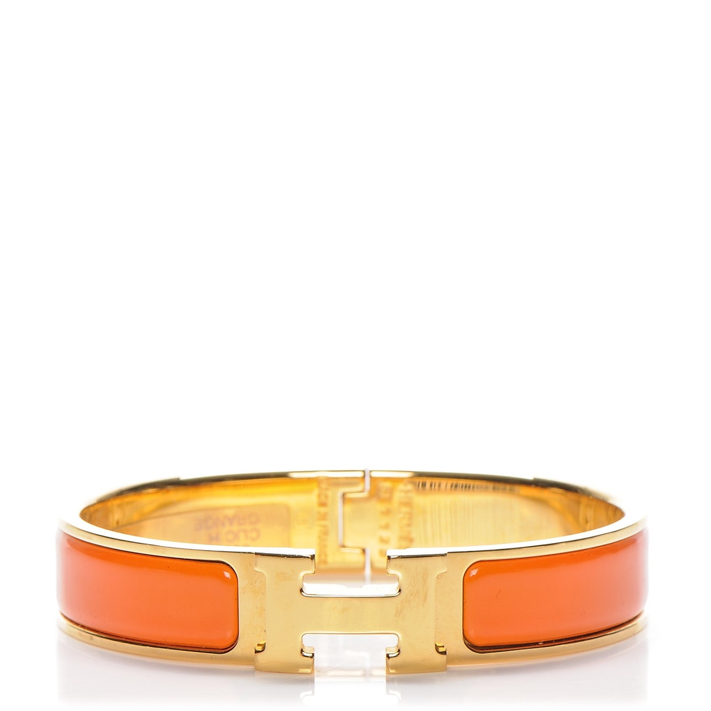 Enamel Narrow Clic Clac H Bracelet PM Orange