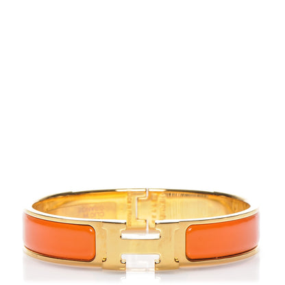 Hermes Enamel Narrow Clic Clac H Bracelet PM Orange 1 of 4