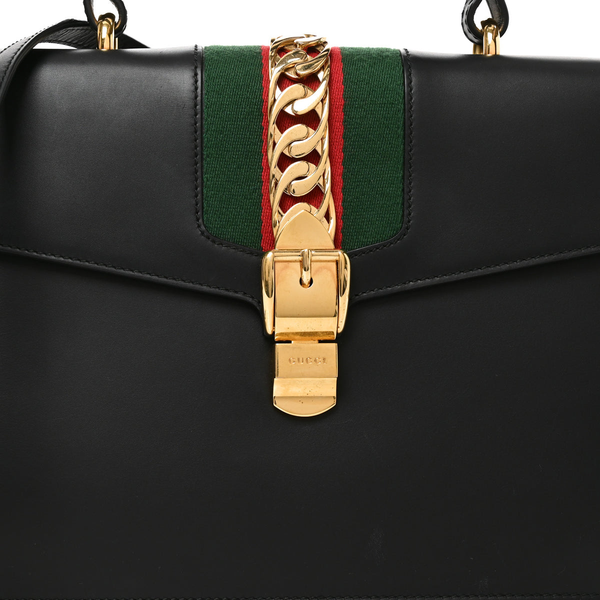 Calfskin Medium Sylvie Top Handle Bag Black