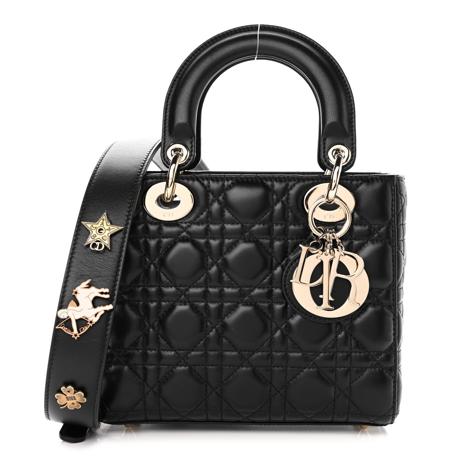 Christian Dior Lambskin Cannage Small Lucky Badges My Lady Dior Black 1 of 10