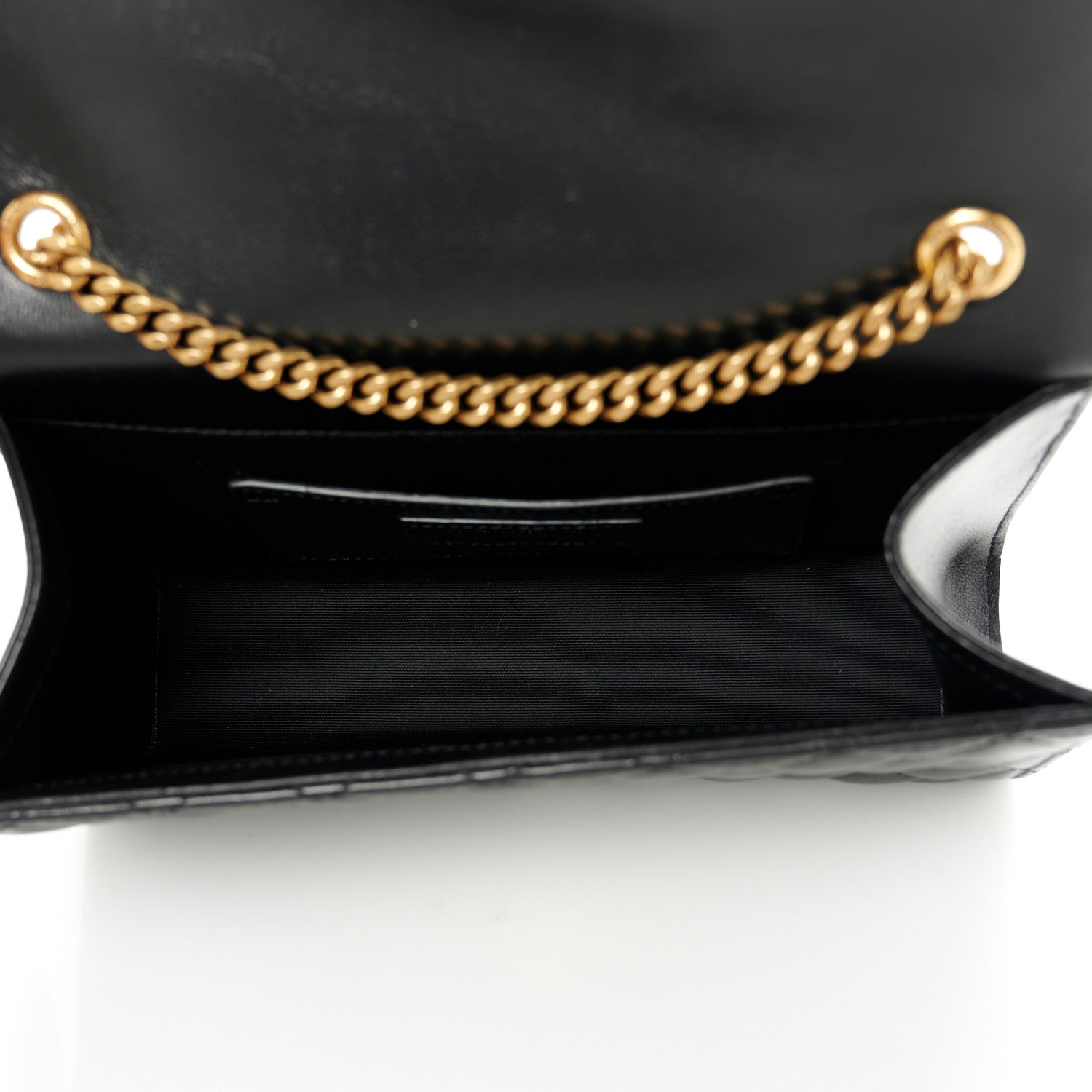 Saint Laurent Lambskin Mixed Matelasse Triquilt Small Monogram Satchel Black 5 of 11