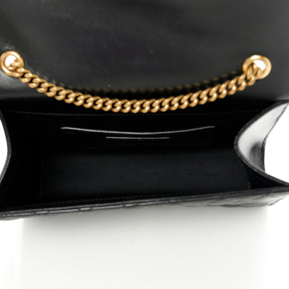 Saint Laurent Lambskin Mixed Matelasse Triquilt Small Monogram Satchel Black 5 of 11