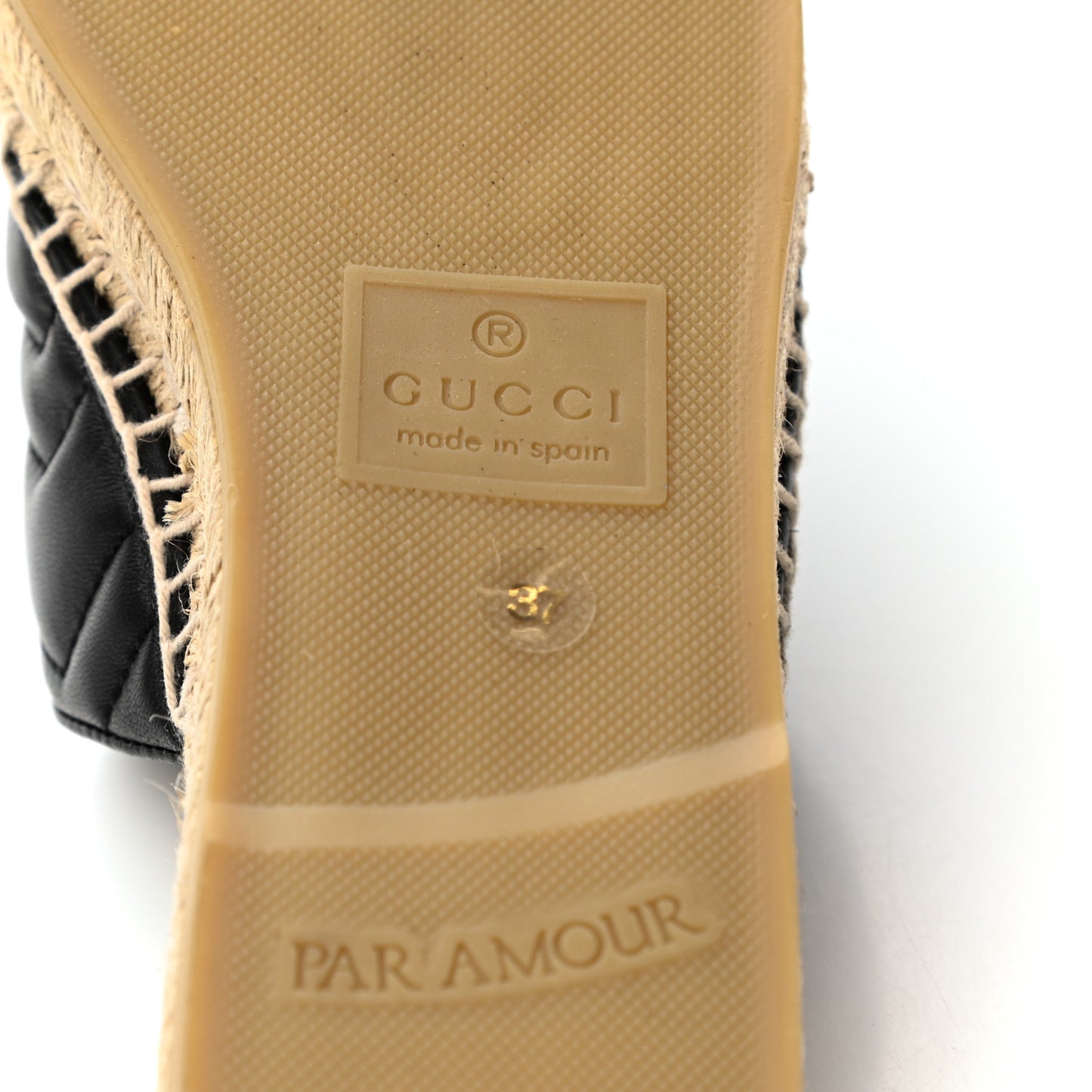 Nappa Matelasse GG Marmont Espadrille Slippers 37 Black