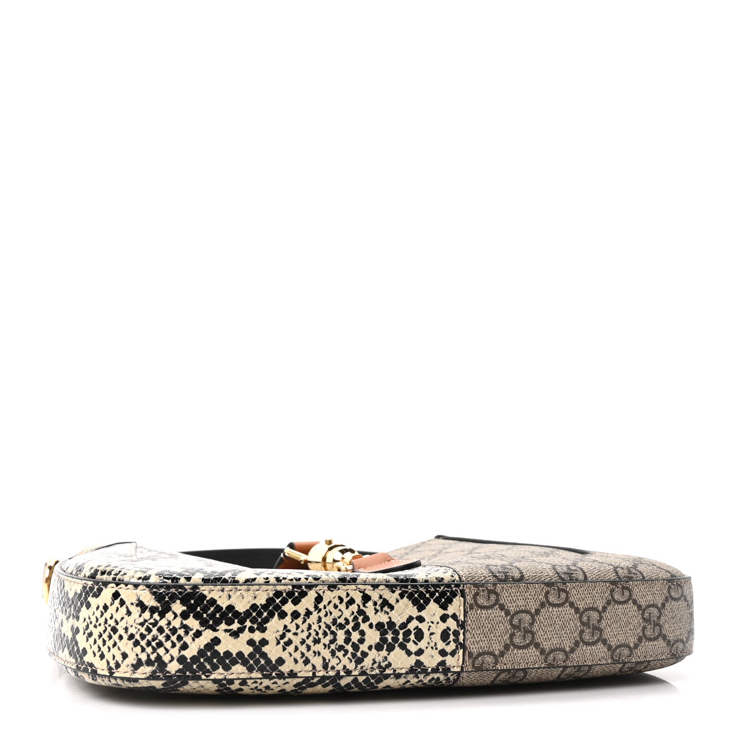 Gucci GG Supreme Monogram Snakeskin Small Jackie 1961 Hobo Beige Ebony 4 of 10