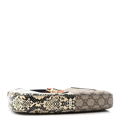 Gucci GG Supreme Monogram Snakeskin Small Jackie 1961 Hobo Beige Ebony 4 of 10