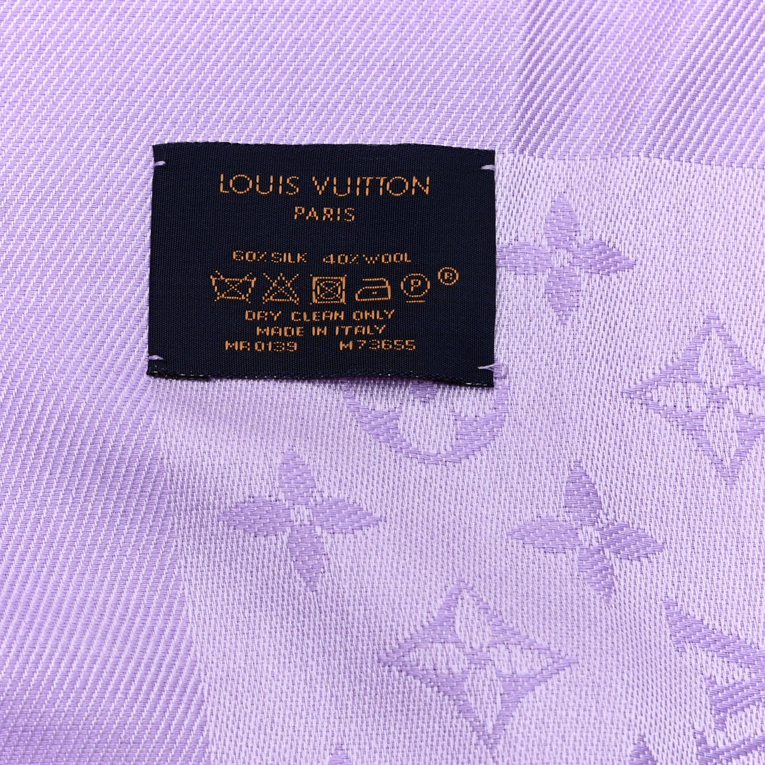Louis Vuitton Silk Wool Monogram Shawl Mauve 3 of 4