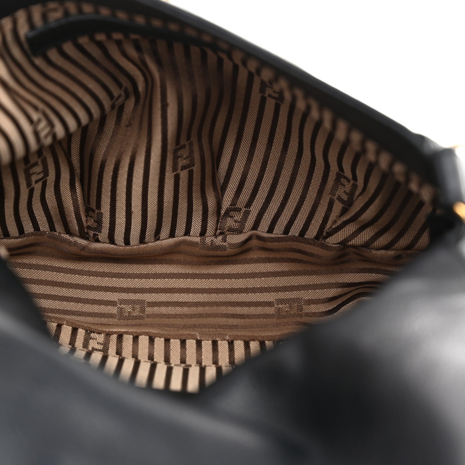 Fendi Vitello Flamingo Fendista Pouchette Crossbody Black 5 of 10