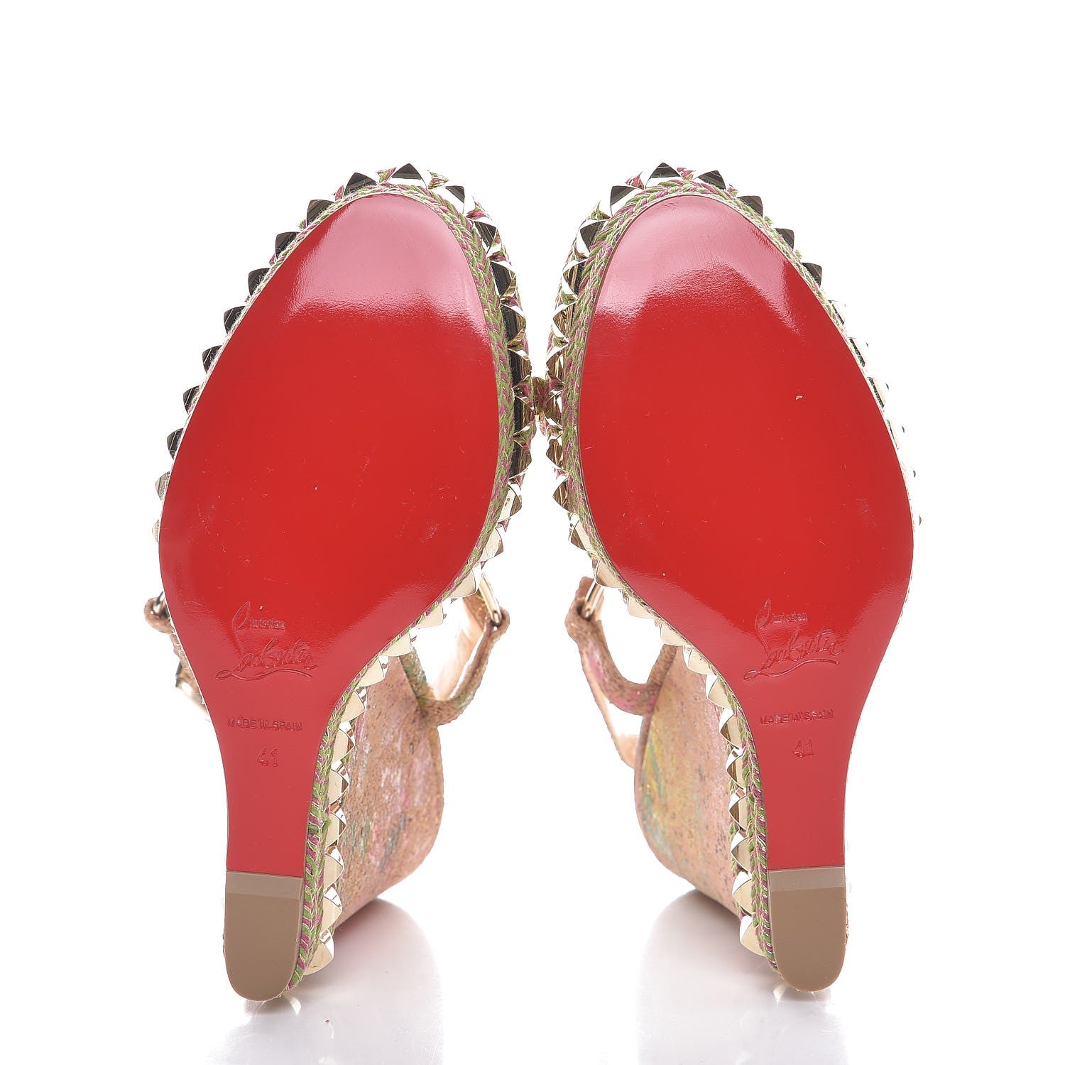 Christian Louboutin Cork Bloom Print Cataclou 140 Wedge Sandals 41 Multicolor 5 of 7