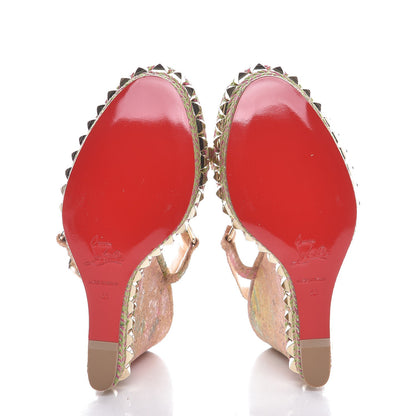 Christian Louboutin Cork Bloom Print Cataclou 140 Wedge Sandals 41 Multicolor 5 of 7