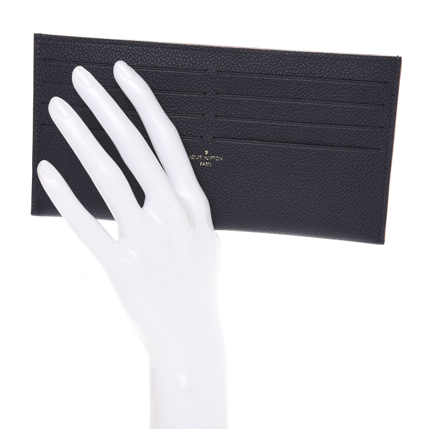 Calfskin Felicie Chain Wallet Card Holder Insert Marine Rouge