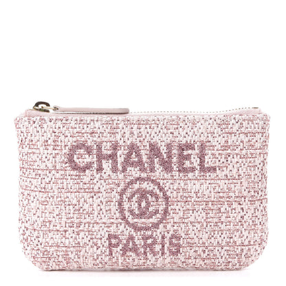 Chanel Woven Straw Raffia Deauville Cosmetic Pouch Pink 1 of 8