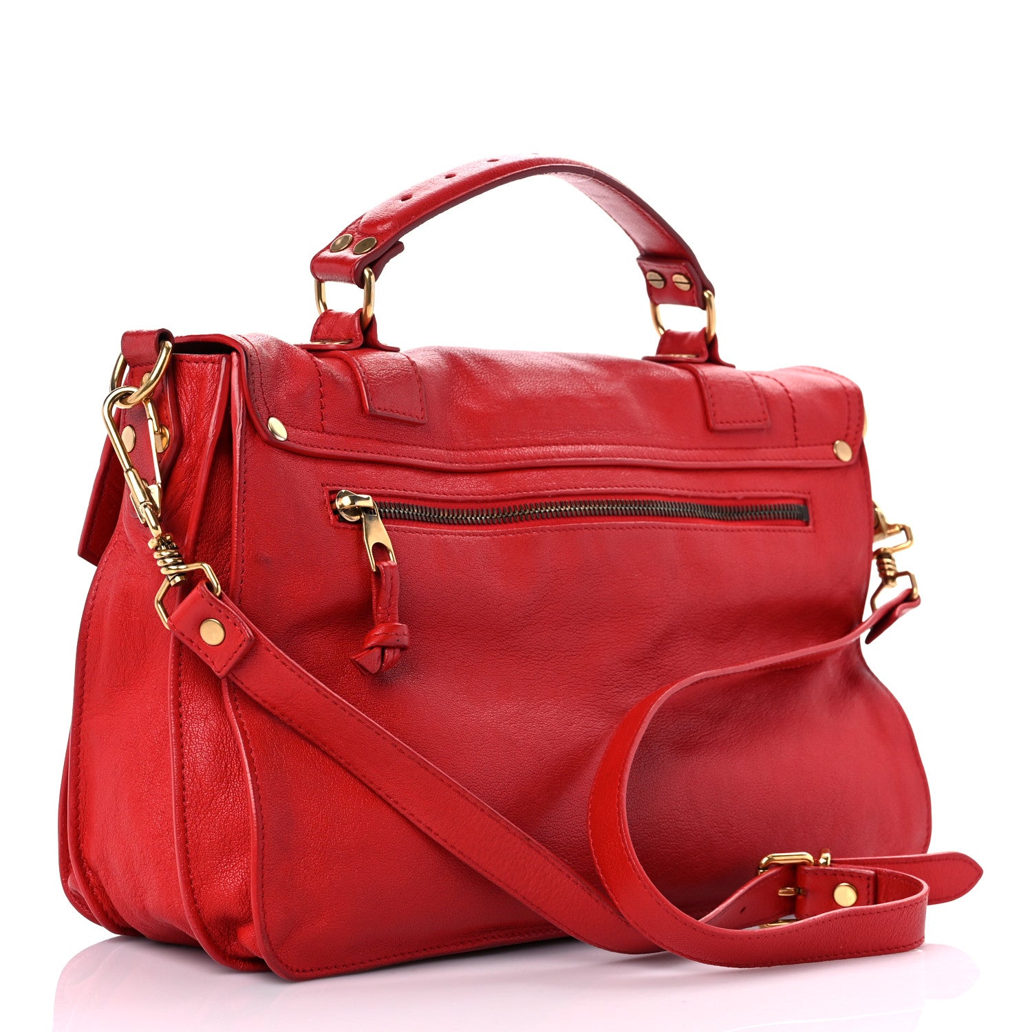 Proenza Schouler Lambskin Medium PS1 Satchel Bright Red 3 of 19