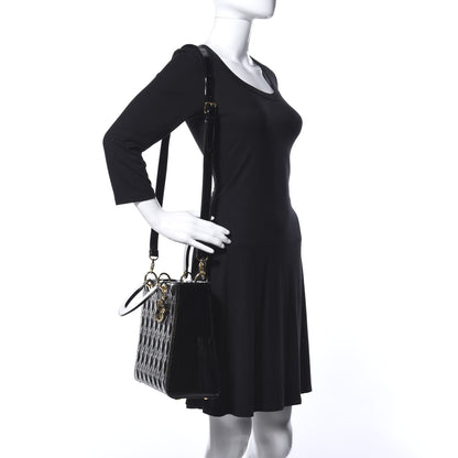 Christian Dior Patent Cannage Large Lady Dior Black 2 of 8