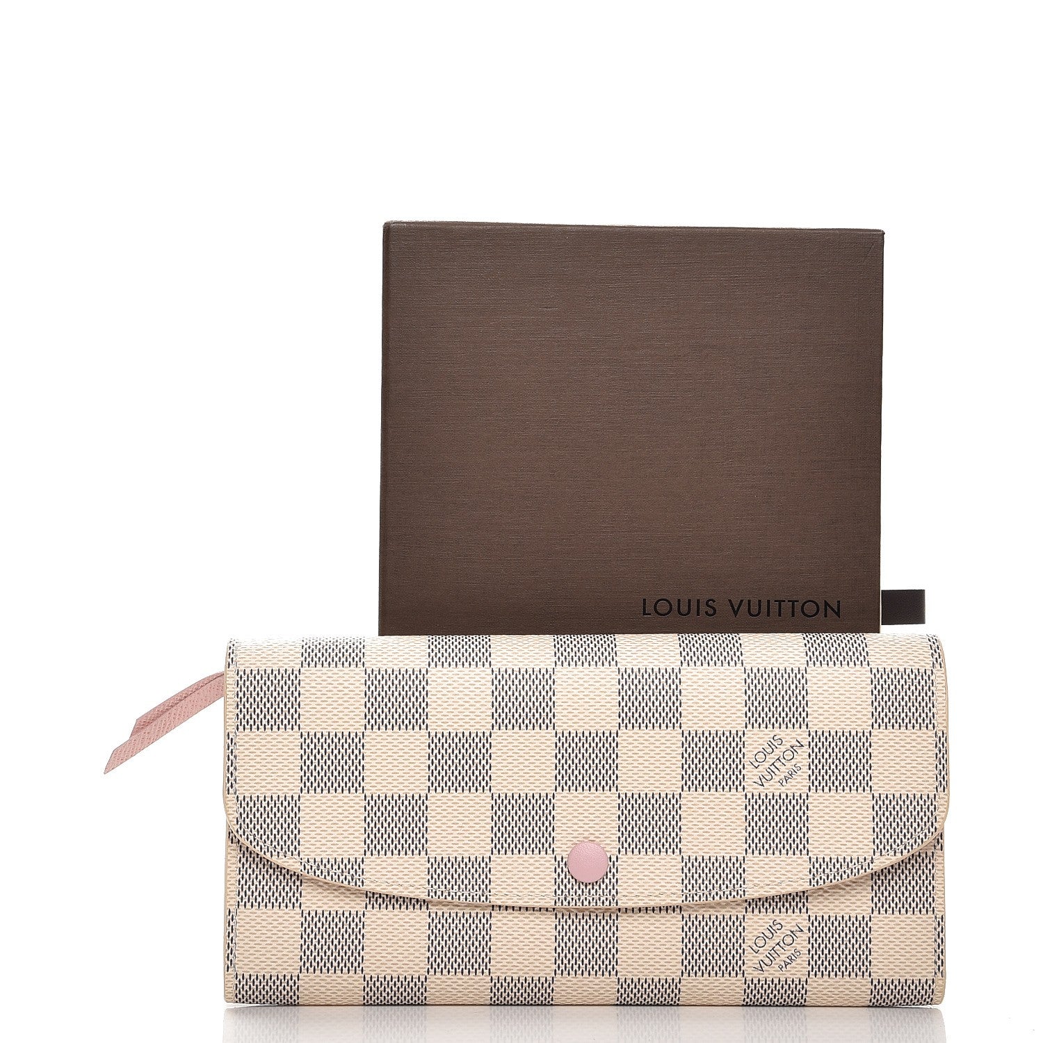 Louis Vuitton Damier Azur Emilie Wallet Rose Ballerine 8 of 8