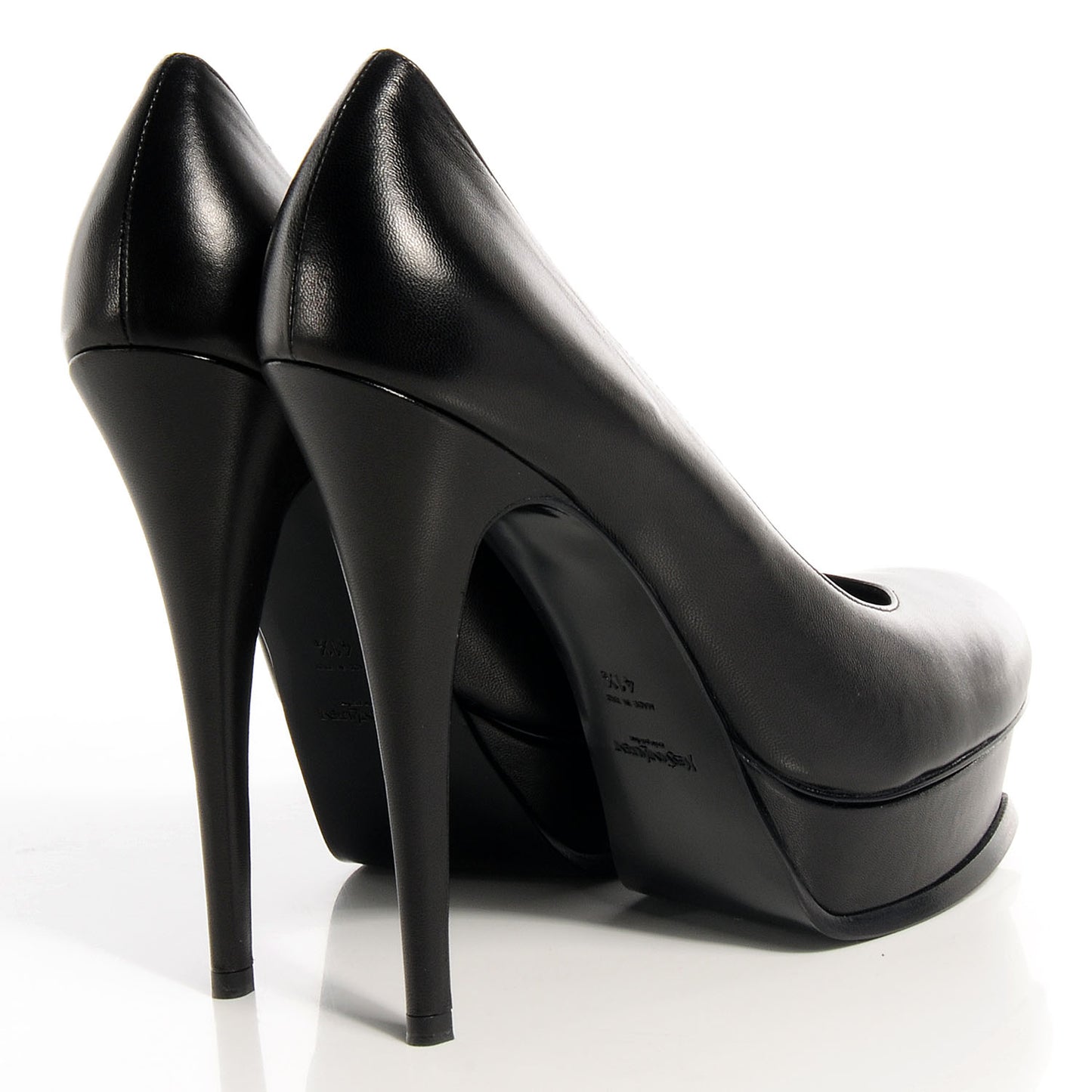 Calfskin Tribute 105 Platform Pumps 41.5 Black