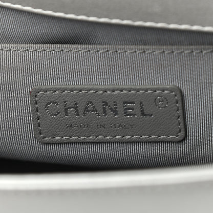 Chanel Metallic Calfskin Quilted Medium Boy Flap Silver 6 of 11