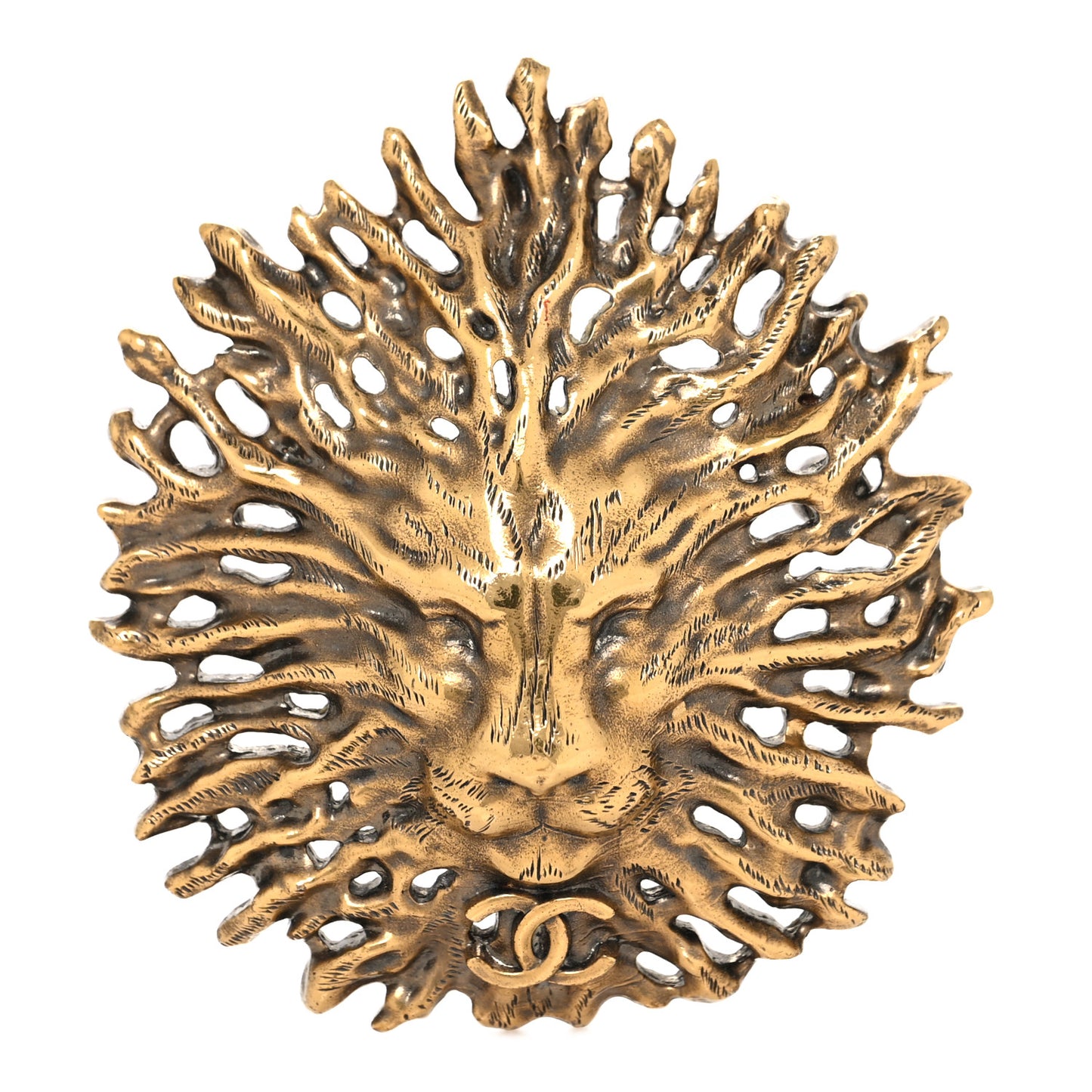 CC Lion Brooch Gold