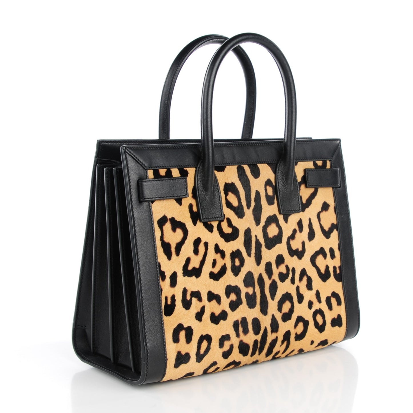 Pony Hair Leopard Print Baby Sac De Jour Black