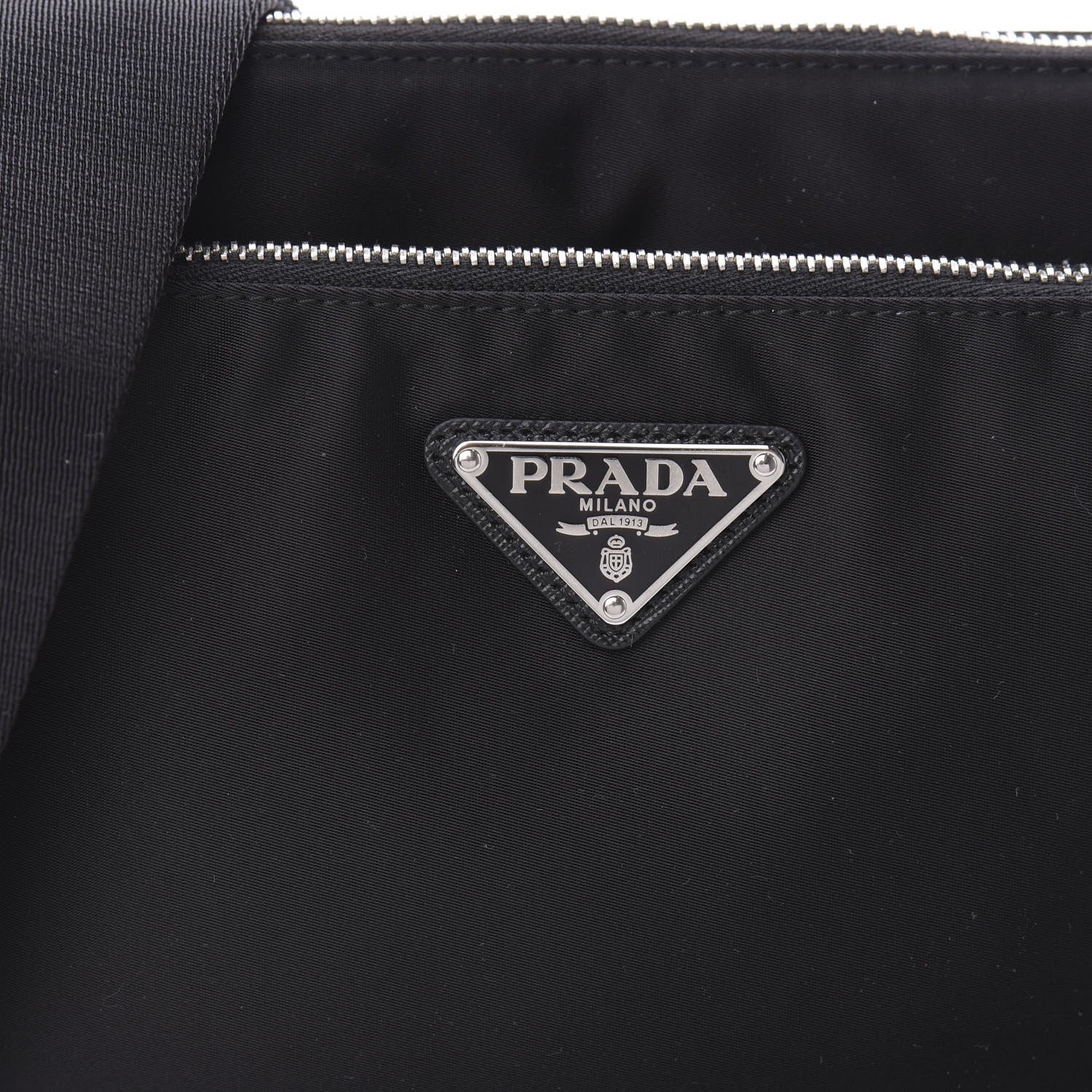 Prada Re-Nylon Saffiano Double Pouch Shoulder Bag Black Black 9 of 9