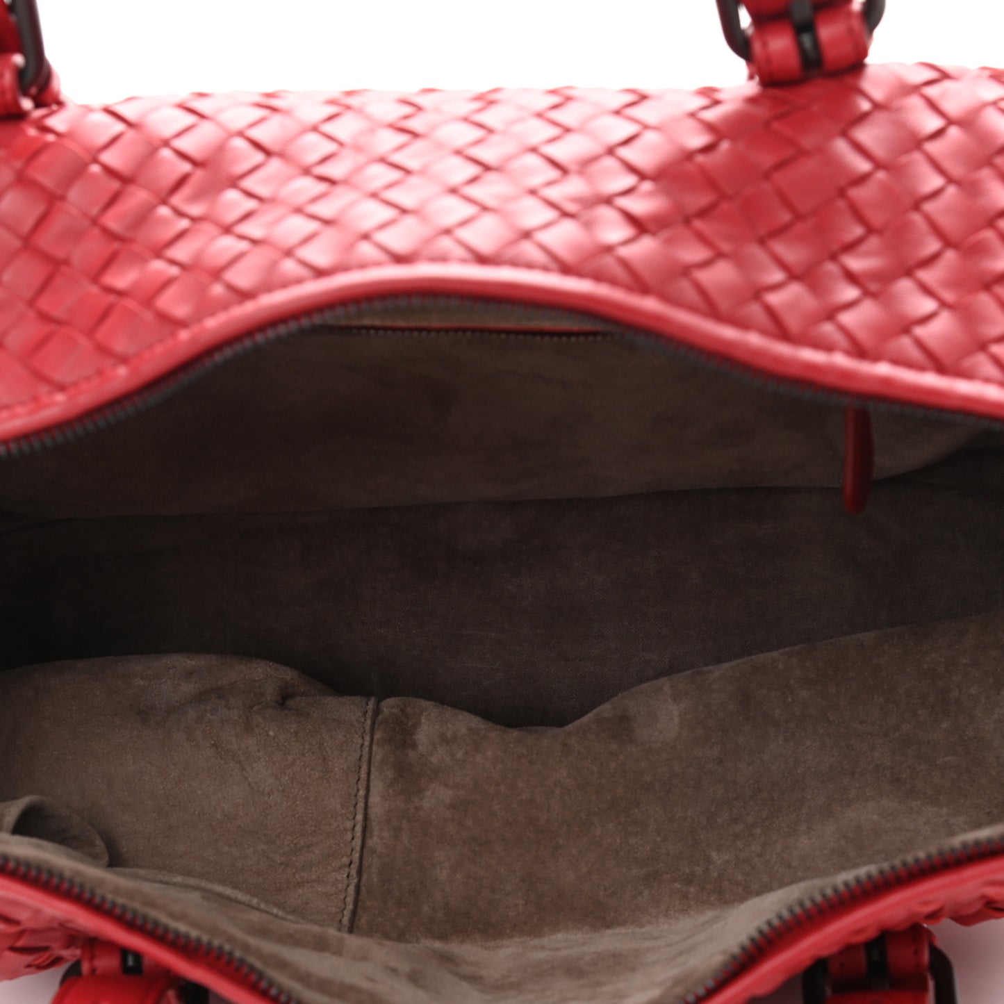 Nappa Intrecciato Montaigne Rings Satchel Red