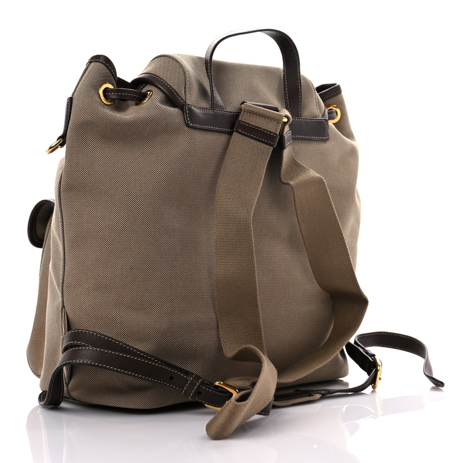 Prada Jacquard Logo Rucksack Backpack Corda Bruciato 3 of 9