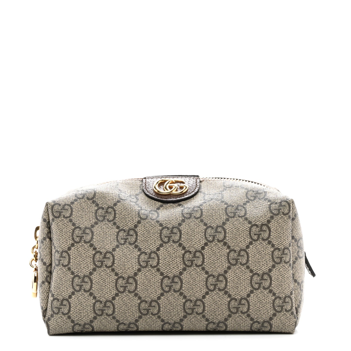 Soft GG Supreme Monogram Calfskin Medium Ophidia Cosmetic Case Beige Ebony New Acero