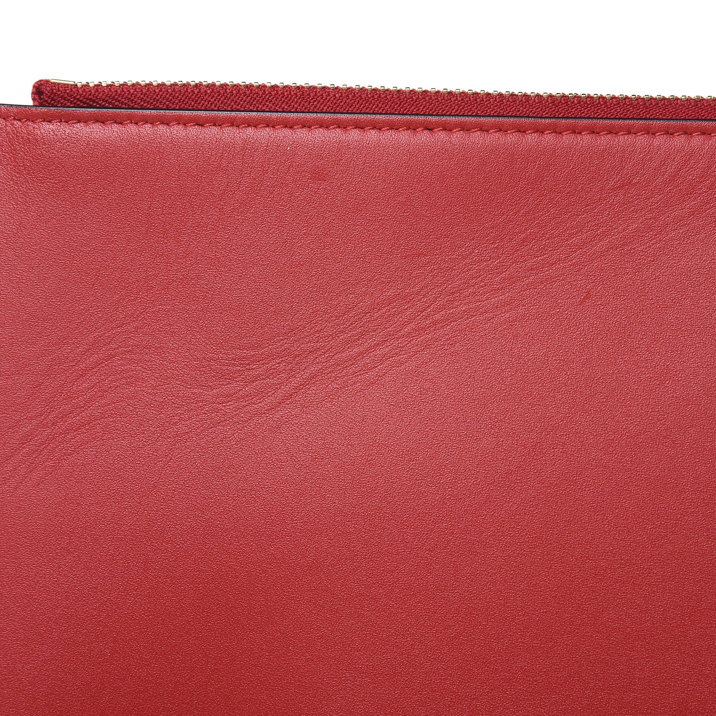 GG Supreme Monogram Mystic Cat Large Zip Pouch Red