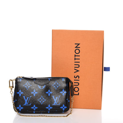 Louis Vuitton Colored Monogram Mini Pochette Accessories Blue Black 8 of 8